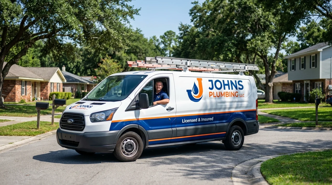 Johns Plumbing LLC service van in Wichita Falls, TX