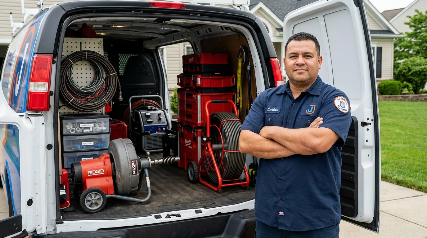 Professional drain cleaning equipment and Johns Plumbing LLC plumber in Wichita Falls