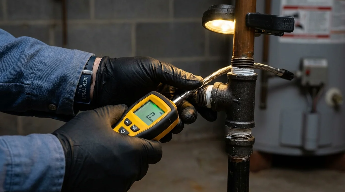 Gas leak detection with electronic sniffer by Johns Plumbing LLC in Wichita Falls