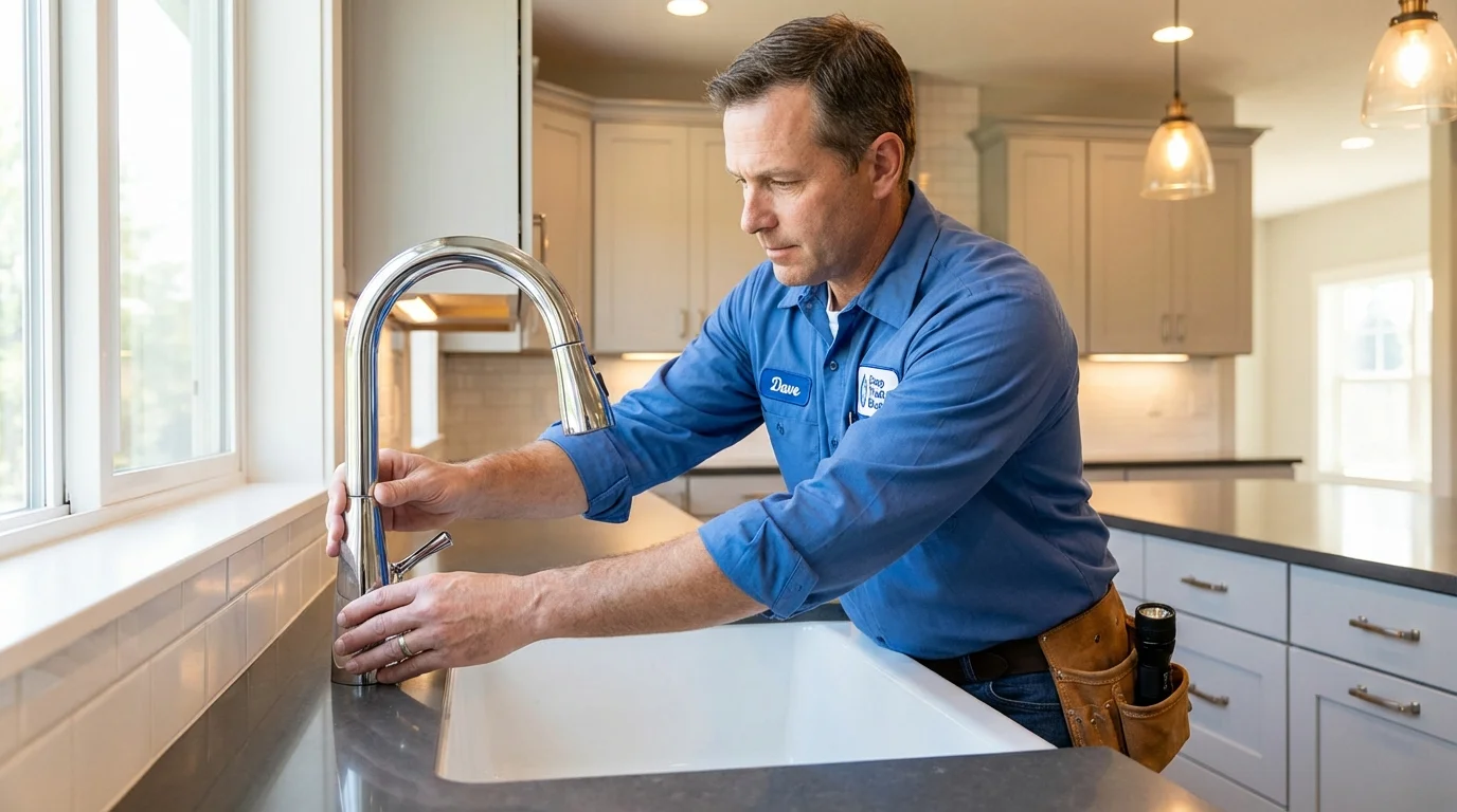 Kitchen faucet installation by Johns Plumbing LLC in Wichita Falls